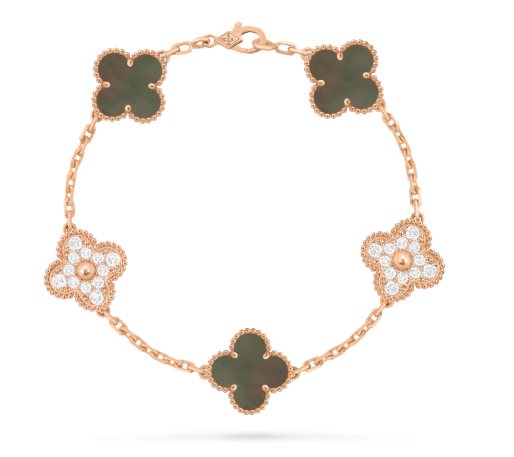 צמיד תלתן משובץ רוז