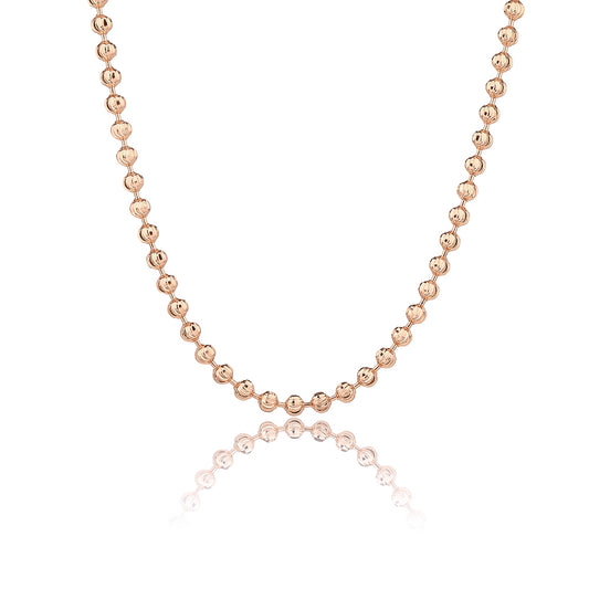 שרשרת כדורים רוז גולד