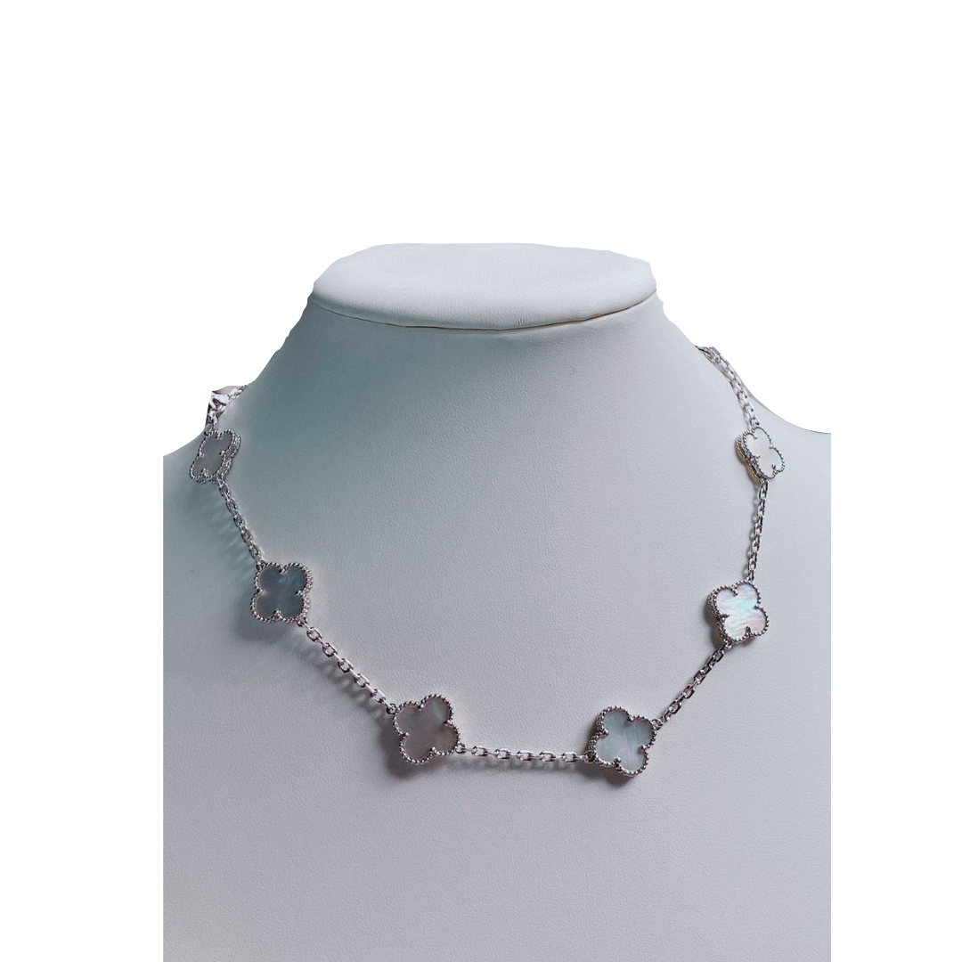 שרשרת תלתנים כסופה - צבע פנינה