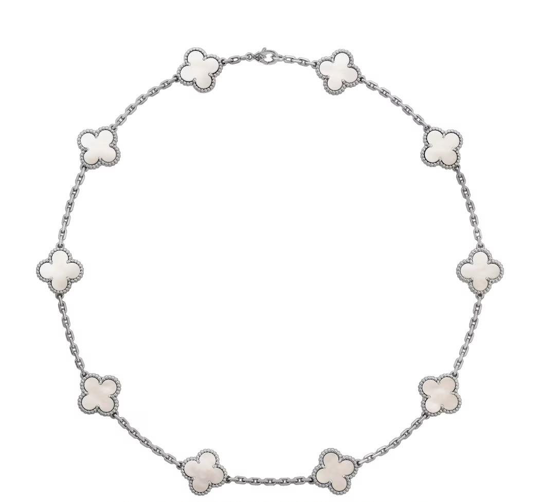 שרשרת תלתנים כסופה - צבע פנינה