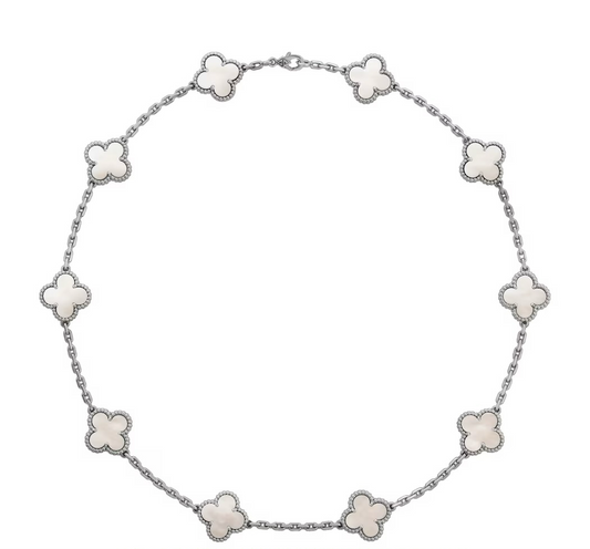 שרשרת תלתנים כסופה - צבע פנינה