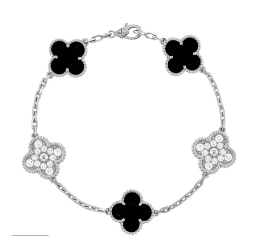 צמיד תלתן - משובץ